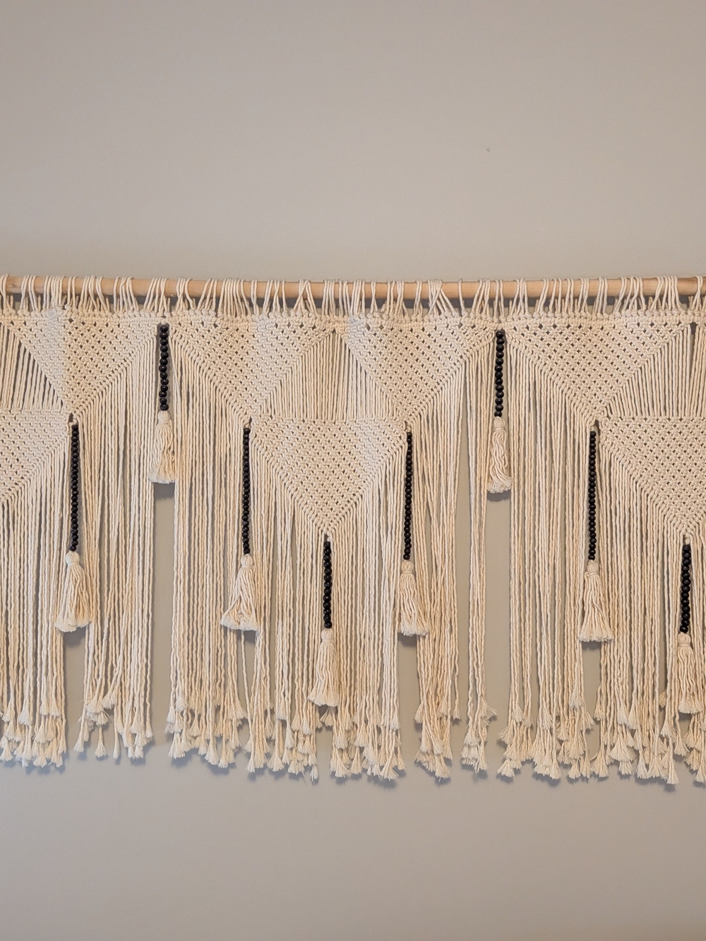 King Size Handmade Cream Macramé Wall Hanging